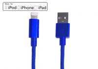 MFi认证iphone数据传输线 炫酷手工编织线 高贵蓝